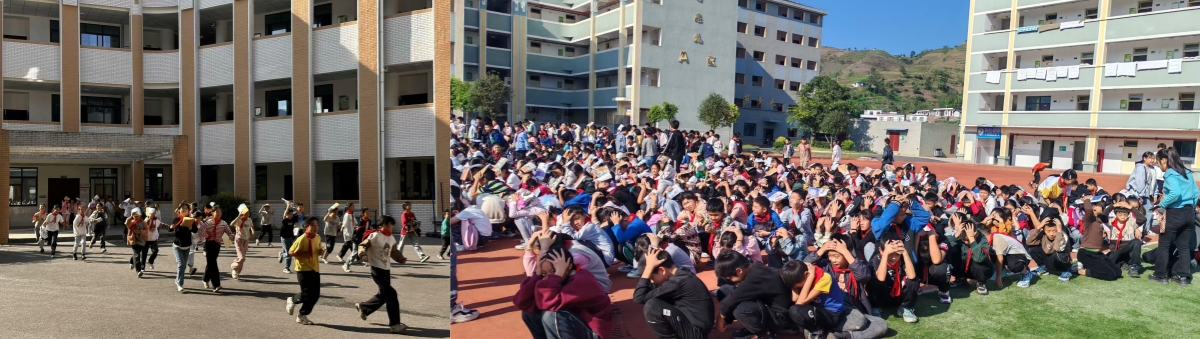防震减灾须抓好     提升能力最重要  ——金鹅民族小学校开展地震应急疏散演练活动