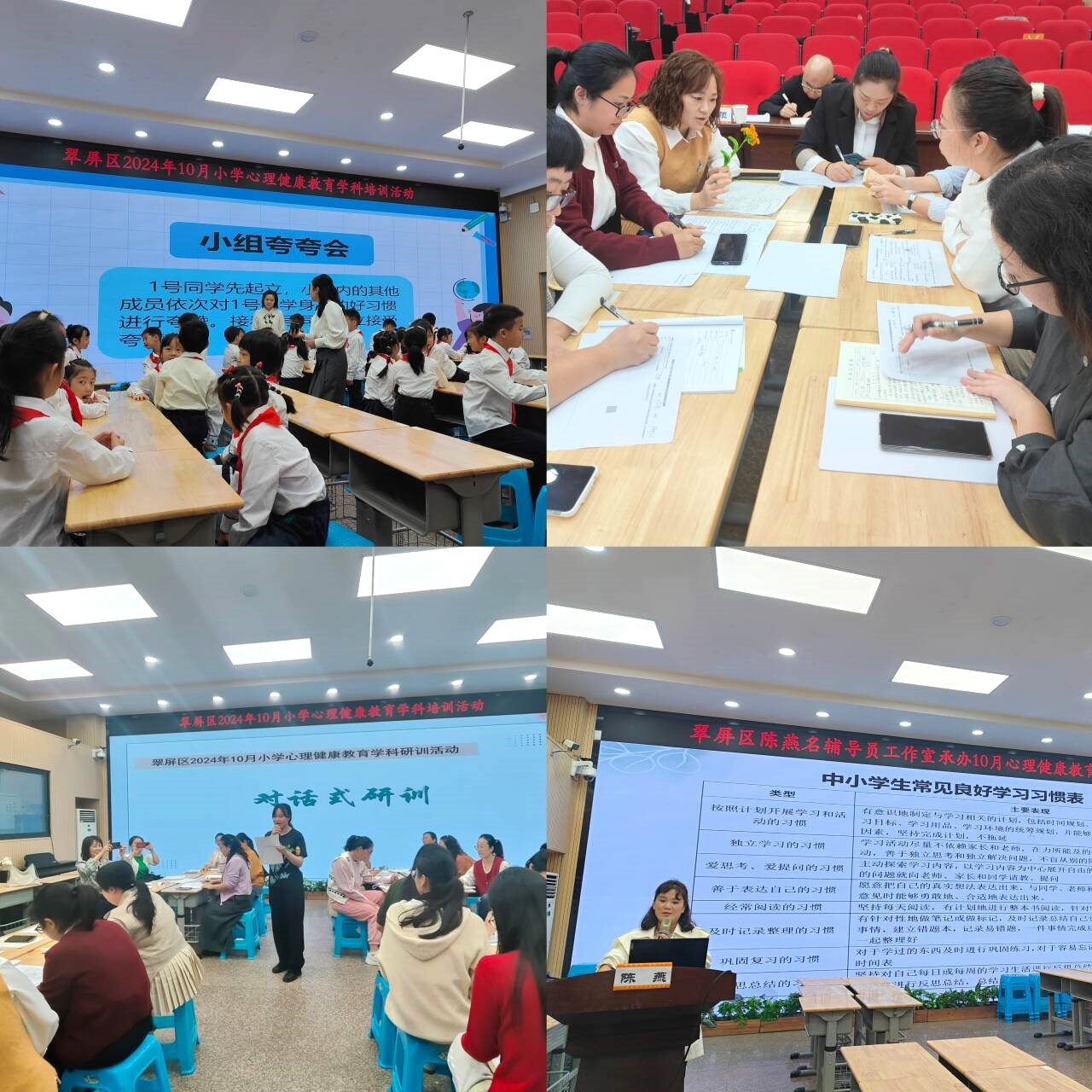 聚焦学习心理助力学生成长 ——记翠屏区2024年秋期小学心理健康学科培训活动